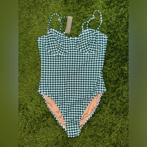 NWT J.Crew Gingham One Piece Swimsuit